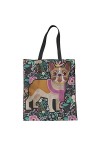 HUGS IDEA Sac fourre-tout en toile imprimé chien, Yorkshire Terrier, Medium