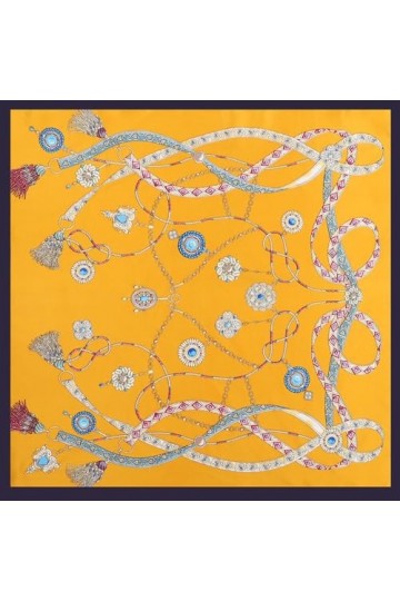 GLORIS Écharpe en soie élégante pour femme - 90 x 90 cm - Foulard en soie pour femme - Foulard en soie - Élégant foulard en s