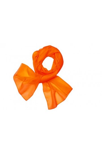 HAT YOU Foulard en mousseline de soie pour femme - Pour le printemps et lété - Fabriqué en Italie, Orange, taille unique