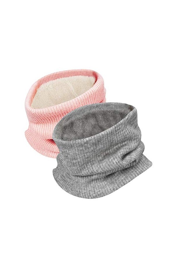 Yuson Girl Col Écharpe Chauffant Hiver Tour De Cou Tricoté Avec Doublé Polaire Chaud Cache-Col Épais Foulard Tube Écharpe Ron