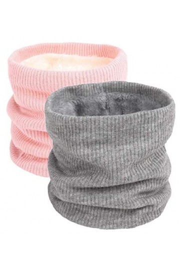 Yuson Girl Col Écharpe Chauffant Hiver Tour De Cou Tricoté Avec Doublé Polaire Chaud Cache-Col Épais Foulard Tube Écharpe Ron