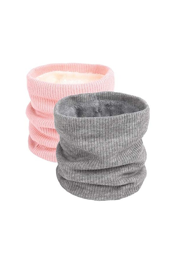 Yuson Girl Col Écharpe Chauffant Hiver Tour De Cou Tricoté Avec Doublé Polaire Chaud Cache-Col Épais Foulard Tube Écharpe Ron