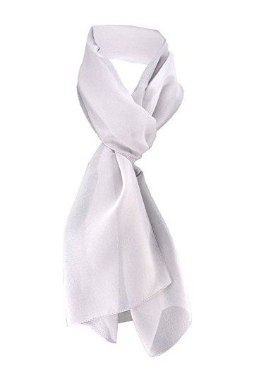 TigerTie dames Chiffon foulard argent gris unicolor taille 160 cm x 36 cm - écharpe