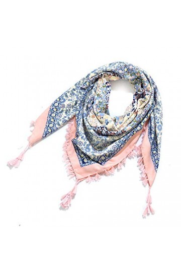 Sawekin Foulard palestinien pour femme - Foulard triangulaire avec pompons décoratifs - En coton pali - Unisexe - 115 x 115 c