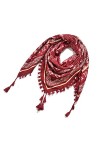 Sawekin Foulard palestinien pour femme - Foulard triangulaire avec pompons décoratifs - En coton pali - Unisexe - 115 x 115 c
