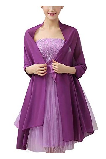 YAOMEI Femme Echarpe Châles Foulards Chiffon, Etoles écharpe Fichus de tête Les mariages Mariée Bridemaids Tenue de soirée Fê