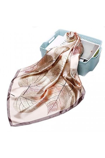 LA FERANI Élégant foulard en soie design 90 x 90 cm | Écharpe pour femme avec écharpe en satin de soie | Écharpe en soie dau