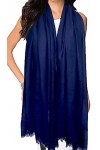 Foulard dété léger et long en gaze pour femme - 190 x 109 cm, bleu marine, taille unique