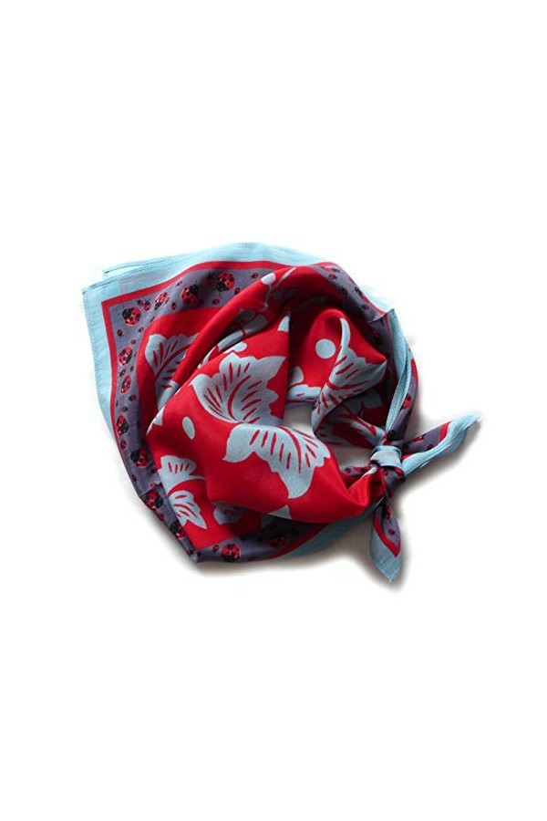 LIDA LYDI Foulard carré crêpe en 100% Soie, 52CMx52CM. Opéra 