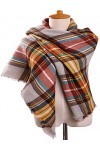 PUMYPOREITY Écharpe pour femme à carreaux, Chale Foulard pour lhiver et lautomne Douce Chaude Grand Tartan Ecossaise Stole 