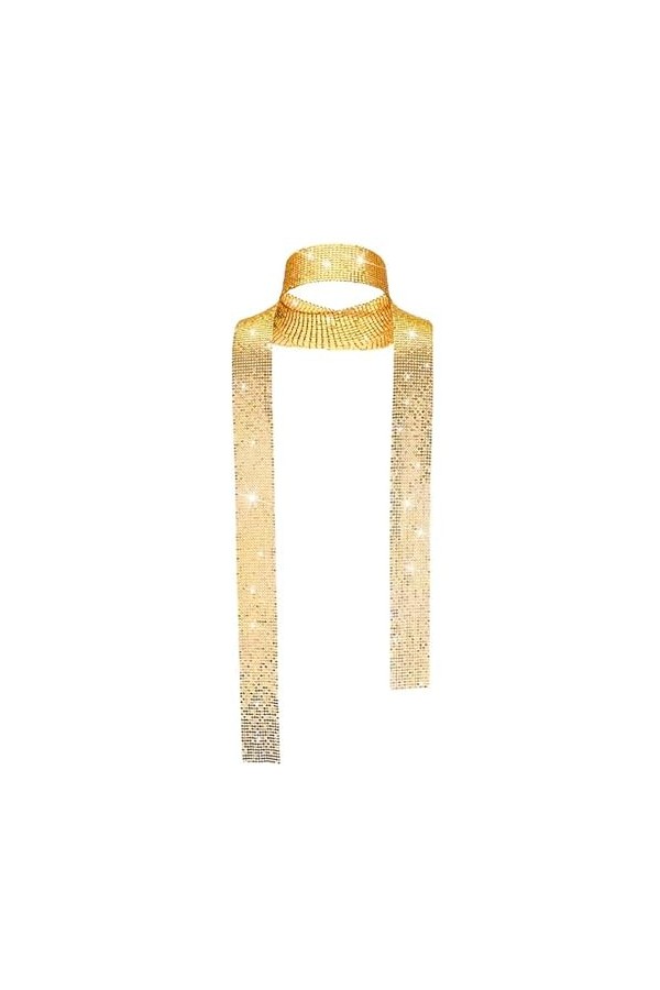 FROSTINE Châle argenté à paillettes brillantes en métal Cravate Soirée Étoile Paillettes Écharpe Femme Léger Foulard, Or 73, 