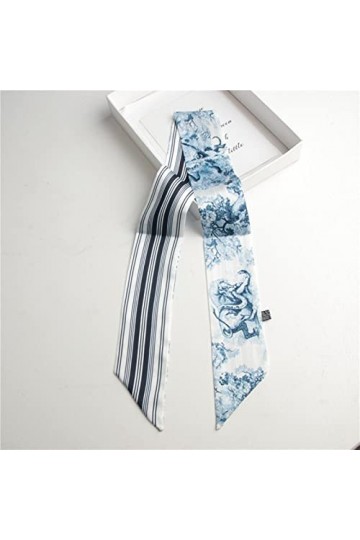 SHIYONG Foulard en Soie Lady Riband Sacs Foulard Mode Petit Ruban Bande Foulard Femmes Mode Imprimer Long Cou Châle