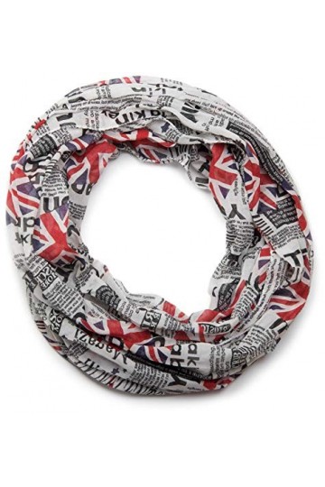 styleBREAKER Echarpe - Motif Drapeau Angleterre - Légère et Soyeuse, Unisexe 01016078, couleur:blanc