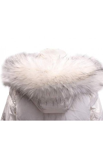 MoreChioce Capuche Col Fausse Fourrure de Renard,Femmen Hiver Collier de Fourrure Faux Col Fourrure Synthétique Echarpe Amovi