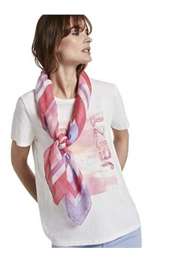 TOM TAILOR Accessoire pour femme Nena & Larissa : foulard carré imprimé écritures - - One Size