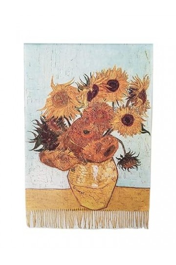 LILILEIDY Foulard chaud dhiver doux pour femme - Imprimé élégant - Motif Van gogh, tournesol, taille unique