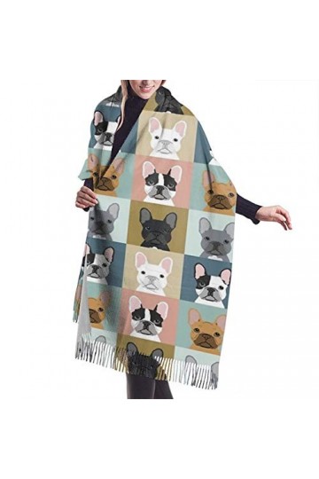 157 Foulards Bouledogue Français Portraits Chiens Chaud Châle Classique Echarpe Cadeau Unisex Écharpe Femme