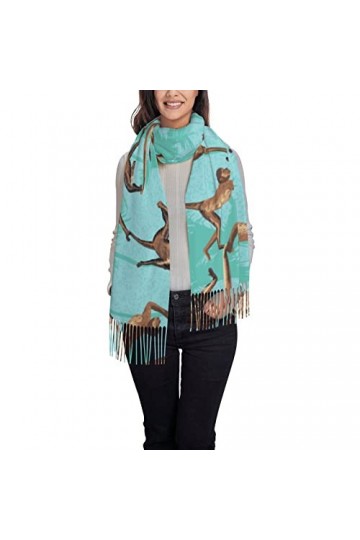 KTQUZCLF Foulard dhiver chaud, singe dans un arbre pour femme, écharpe châle pour femme, longue écharpe, comme sur limage, 