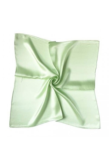 Hidouyal Bandana en soie pour femme Uni 52 cm x 52 cm - Vert - Small