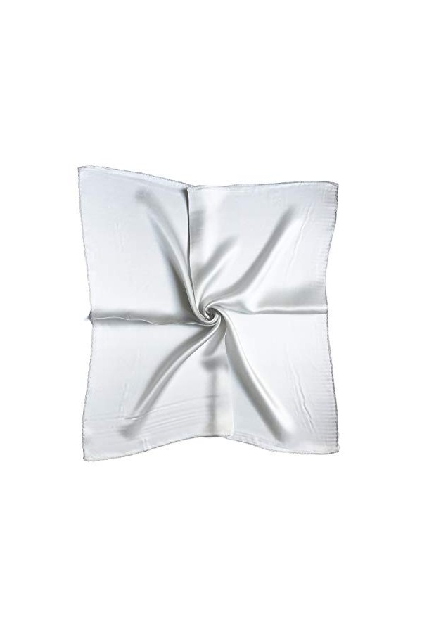 Hidouyal Bandana en soie pour femme Uni 52 cm x 52 cm - Vert - Small