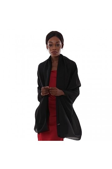 PIOYMEYA Chale Noir Etole Femme Mariage Echarpe Foulard pour Robe Soiree Grosse Echarpes et Foulards Pashmina