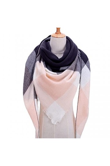 Bakicey Femme écharpe étole Fille châle Foulard, Pashmina Echarpe a Carreaux Laine Mode Etole Plaid Foulards Oversize Shawl C