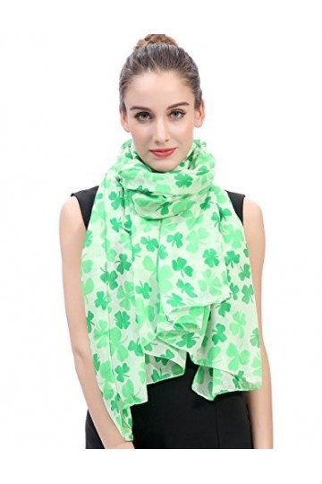 Lina & Lily Écharpe Foulard pour Femme Imprimé St Patrick Vert Trèfle Vert 