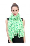 Lina & Lily Écharpe Foulard pour Femme Imprimé St Patrick Vert Trèfle Vert 