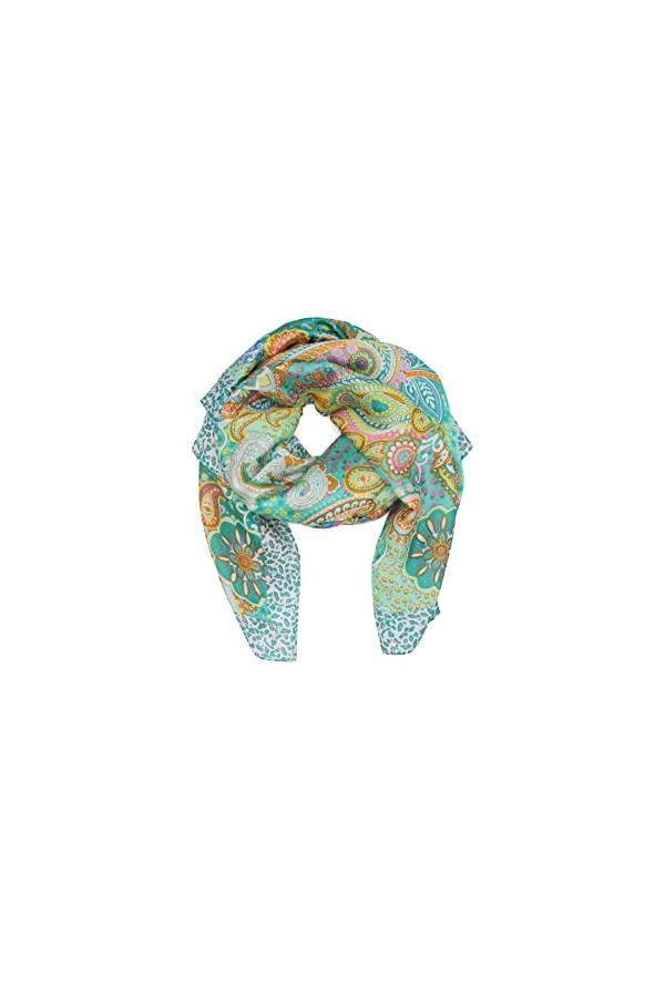 QUEEN HELENA Écharpe Foulard Femme SC13 vert, Taille unique