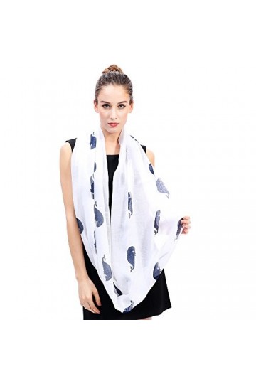 Lina & Lily foulard tube imprimé baleines Blanc 
