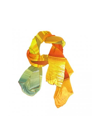 MALPLENA Foulards et écharpes en mousseline de soie pour femme Motif coucher de soleil, multicolore
