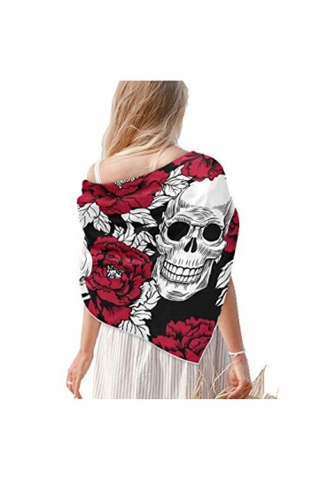 Foulard carré en soie pour cheveux - Jour des morts - Doré - Tête de mort