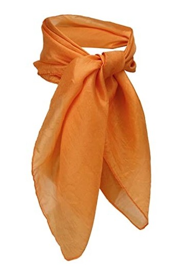 TigerTie Femmes soie chiffon nicki - soie orange unicolor - tissu foulard taille 50 cm x 50 cm