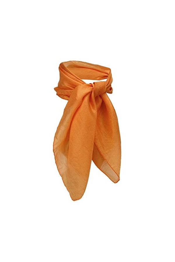TigerTie Femmes soie chiffon nicki - soie orange unicolor - tissu foulard taille 50 cm x 50 cm