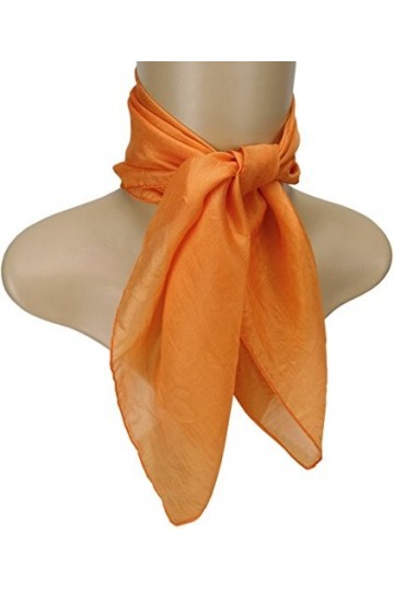 TigerTie Femmes soie chiffon nicki - soie orange unicolor - tissu foulard taille 50 cm x 50 cm