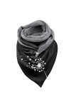 Hasagimol Foulards Châles Chic Femmes À Boutons, Echarpe Chaude Femme Écharpe Echarpe Triangle Femme Chat Automne Scarf - Ens