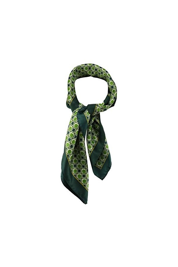 TigerTie Foulard pour femme avec motif - Taille 60 x 60 cm, vert, vert foncé, beige, Taille Unique