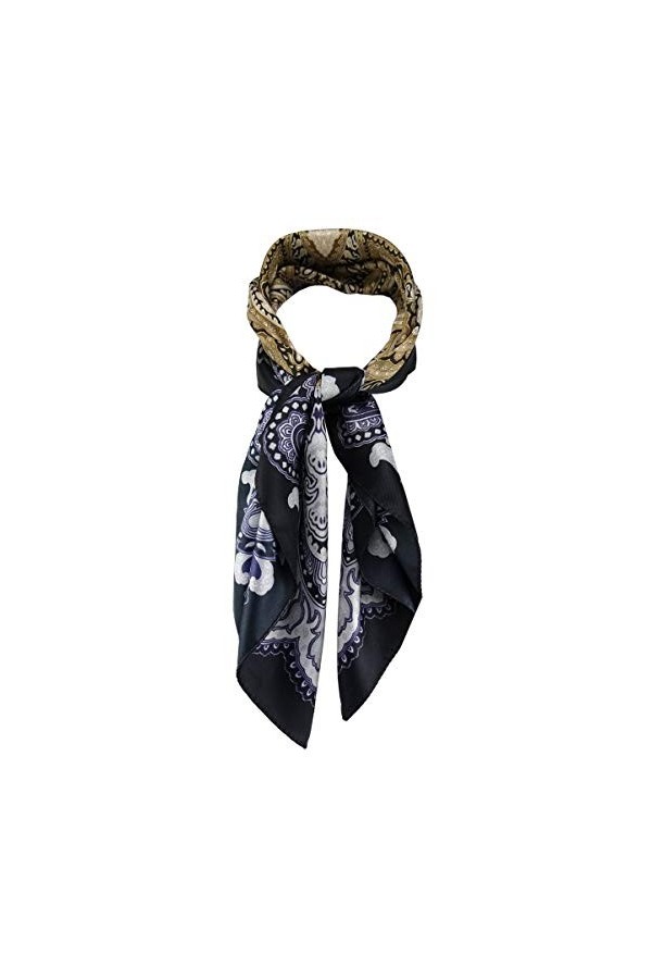 TigerTie Foulard pour femme avec motif - Taille 60 x 60 cm, vert, vert foncé, beige, Taille Unique