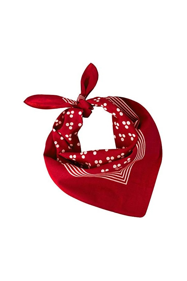 Tobeni 548 Femme Homme Tête-Chiffons en Tissu Nicki Foulards Écharpe Bandana 100% Coton Unisexe Couleur Tripler-Point Rouge T
