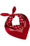 Tobeni 548 Femme Homme Tête-Chiffons en Tissu Nicki Foulards Écharpe Bandana 100% Coton Unisexe Couleur Tripler-Point Rouge T