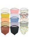 Lot de 15 bandanas triangulaires en satin de soie vierge uni uni foulard tour de cou écharpes pour femme fille, Lot de 15 cou