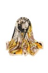 WEIGEER Silk Scarf Women Shawl Yellow Scarf Stain Neckerchief Head Wrap Thin Scarf Ladies Beach Shawl Vintage Bridal Chiffon 