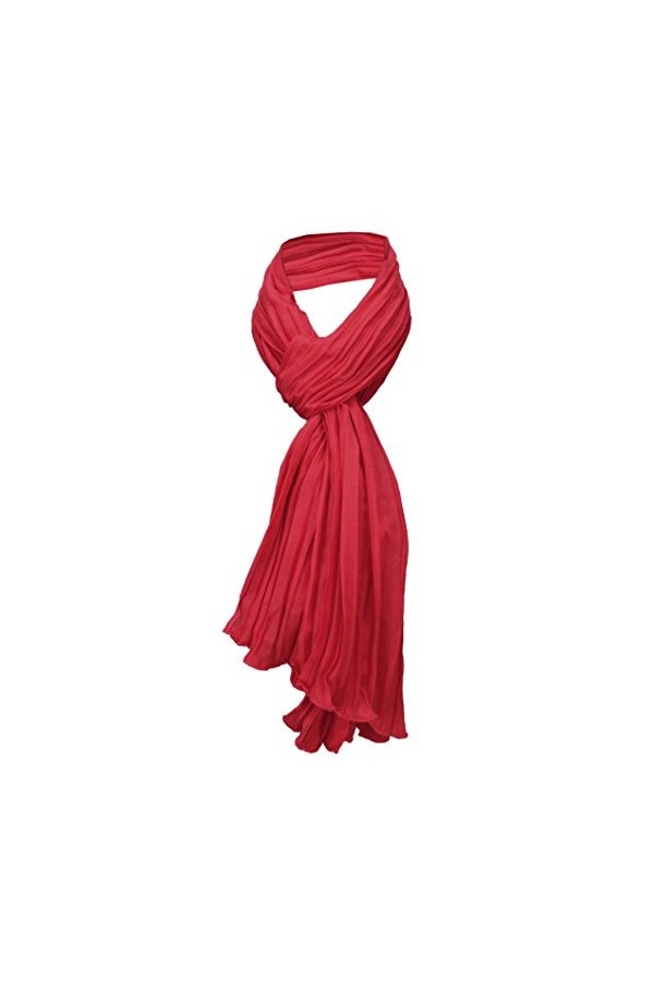 TigerTie écharpe plissé en crème ivoire unicolor - taille 160 x 70 cm