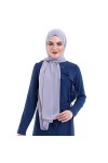 Hijab Mousseline - Voile Foulard Musulman - 190cm x 75cm - Taille Unique - Noir