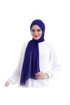 Hijab Mousseline - Voile Foulard Musulman - 190cm x 75cm - Taille Unique - Noir