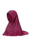 TINAYAUE Foulard hijab musulman en dentelle pour femmes et filles - Écharpe confortable et extensible - Couverture complète -