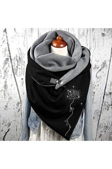 Walaka Echarpes Foulards Châles Triangle Mode Femmes Couleur Unie Écharpe Turban Haute Coton Impressions de Plume Bouton Doux