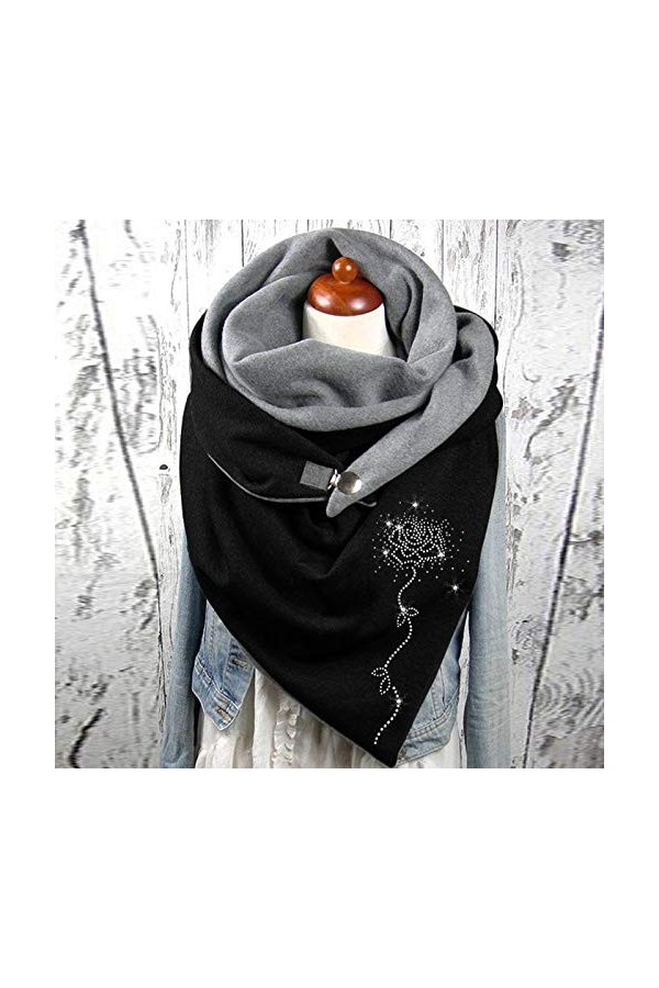 Walaka Echarpes Foulards Châles Triangle Mode Femmes Couleur Unie Écharpe Turban Haute Coton Impressions de Plume Bouton Doux