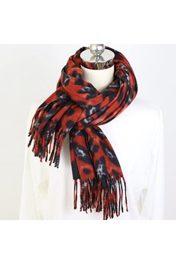 SARGE 2021 Mode Femmes Hiver Chaud Cachemire Echarpe Léopard Imprimé Châles Et Enveloppes BandanaLong Tassel Femme Foulard Co
