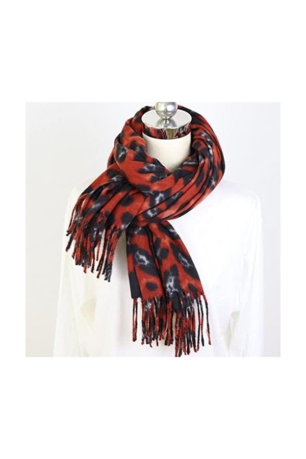 SARGE 2021 Mode Femmes Hiver Chaud Cachemire Echarpe Léopard Imprimé Châles Et Enveloppes BandanaLong Tassel Femme Foulard Co